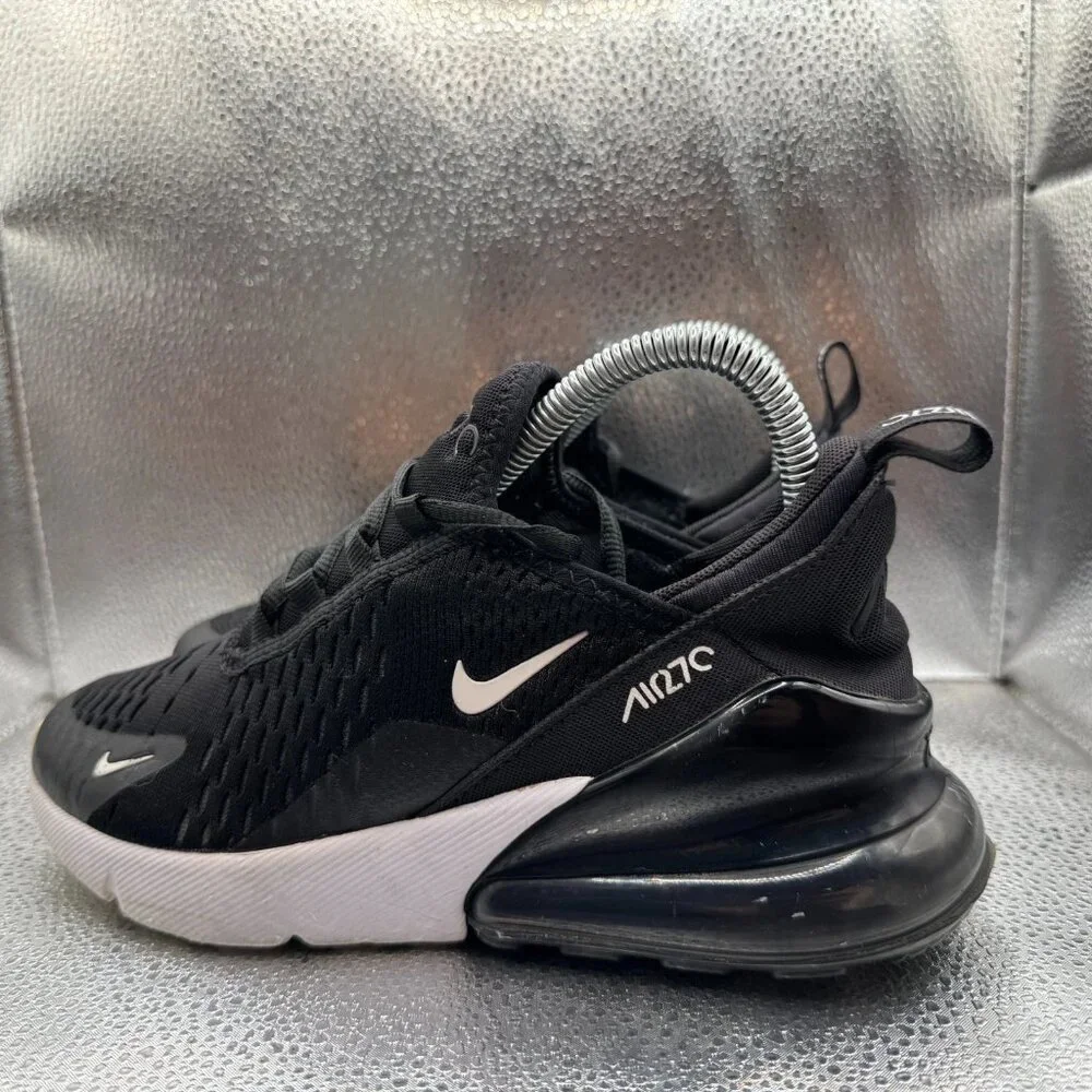 Size‎ 4.5Y (GS) Nike Air Max 270 Low Triple Black Kids Sneaker Shoes 943345-001